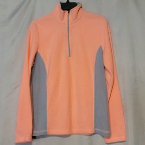 Tek Gear size Med  plush fleece pullover  salmon pink and grey